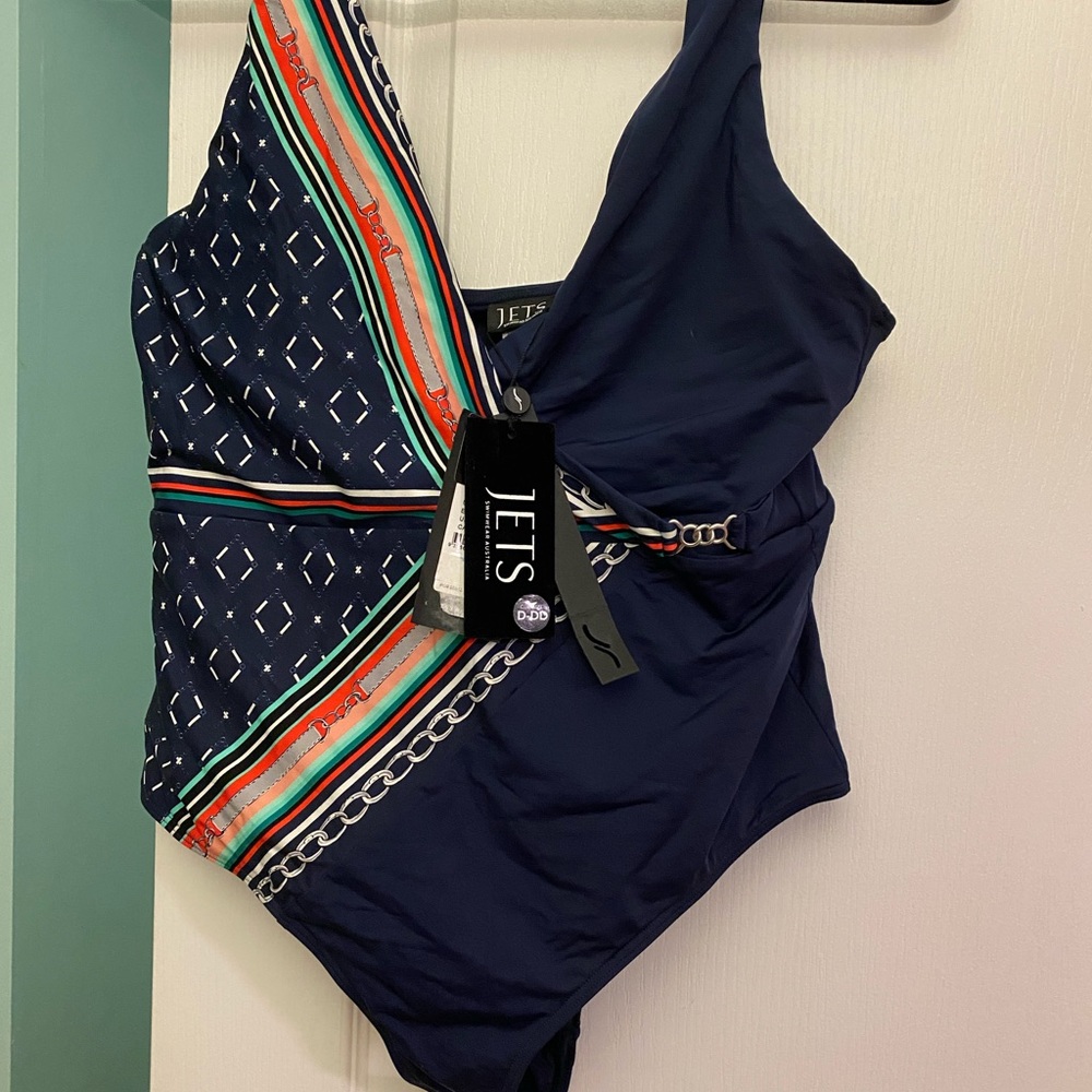 One-piece “Jets” brand new navy classic-style swimsuit.